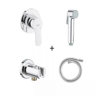 Set dus igiena intima Grohe Trigger Spray, cu baterie incastrata si furtun, crom - 125072