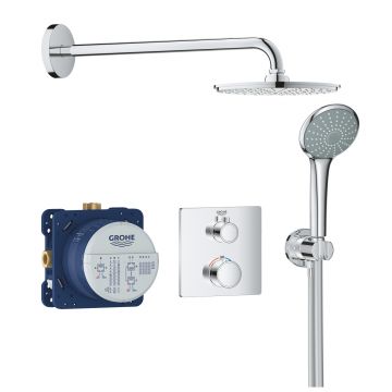 Sistem de dus incastrat Grohe Grohtherm Perfect cu Rainshower Cosmopolitan 210 crom