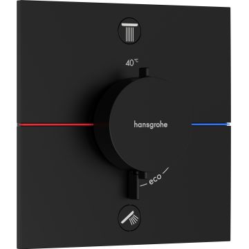 Baterie cada - dus termostatata Hansgrohe ShowerSelect Comfort E cu 2 functii montaj incastrat necesita corp ingropat negru mat