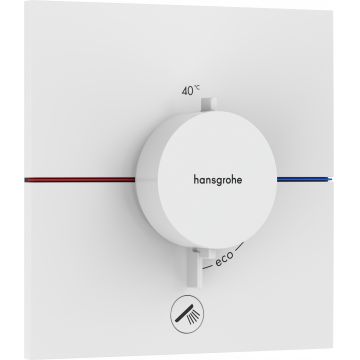 Baterie cada - dus termostatata Hansgrohe ShowerSelect Comfort E cu montaj incastrat necesita corp ingropat alb mat
