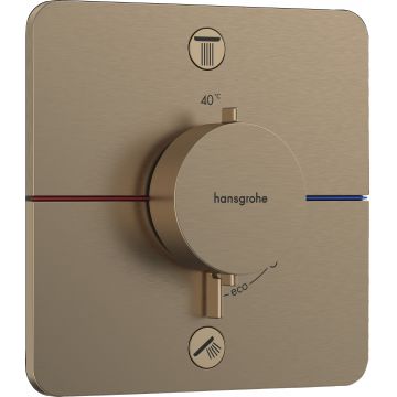 Baterie cada - dus termostatata Hansgrohe ShowerSelect Comfort Q cu 2 functii montaj incastrat necesita corp ingropat bronz periat