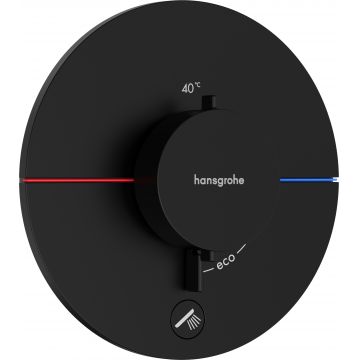 Baterie cada - dus termostatata Hansgrohe ShowerSelect Comfort S cu montaj incastrat necesita corp ingropat negru mat