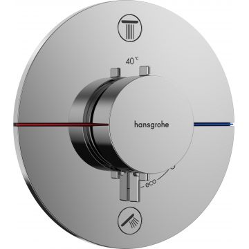 Baterie cada - dus termostatata Hansgrohe ShowerSelect Comfort S cu 2 functii montaj incastrat necesita corp ingropat crom