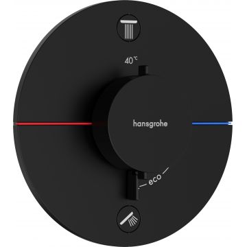 Baterie cada - dus termostatata Hansgrohe ShowerSelect Comfort S cu 2 functii montaj incastrat necesita corp ingropat negru mat
