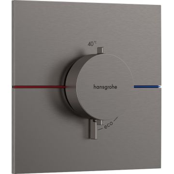 Baterie dus termostatata Hansgrohe ShowerSelect Comfort E cu montaj incastrat necesita corp ingropat negru periat