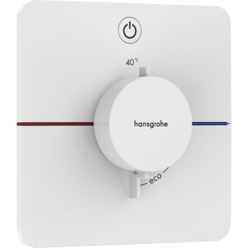 Baterie dus termostatata Hansgrohe ShowerSelect Comfort Q On/Off cu montaj incastrat necesita corp ingropat alb mat