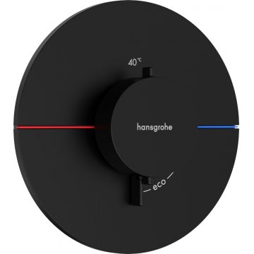 Baterie dus termostatata Hansgrohe ShowerSelect Comfort S cu montaj incastrat necesita corp ingropat negru mat