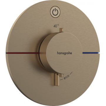 Baterie dus termostatata Hansgrohe ShowerSelect Comfort S On/Off cu montaj incastrat necesita corp ingropat bronz periat