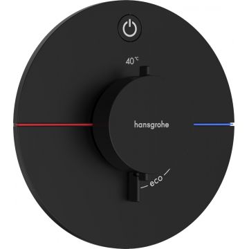 Baterie dus termostatata Hansgrohe ShowerSelect Comfort S On/Off cu montaj incastrat necesita corp ingropat negru mat