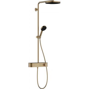 Coloana de dus Hansgrohe Pulsify S 260 1jet EcoSmart cu baterie termostatata ShowerTablet Select 400 bronz periat