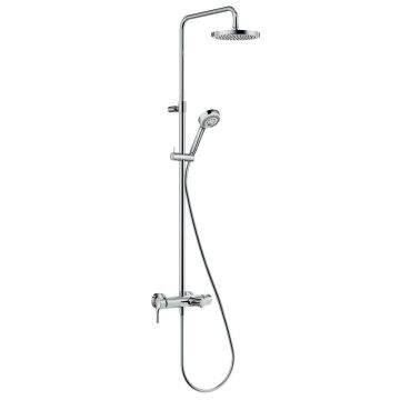 Coloana dus Kludi Logo Dual Shower-System, monocomanda, cu baterie de cada, crom - 6808305-00