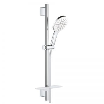 Set de dus Grohe Rainshower SmartActive 130 cu para 3 jeturi furtun 1.75cm si bara de dus 60cm moon white