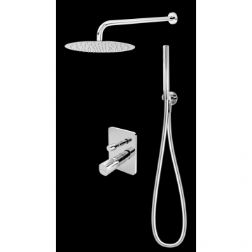 Set de dus incastrat FDesign Meandro, cu palarie rotunda, crom lucios