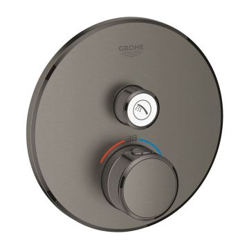 Baterie dus incastrata cu termostat Grohe Grohtherm SmartControl 1 iesire antracit periat Hard Graphite