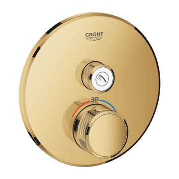 Baterie dus incastrata cu termostat Grohe Grohtherm SmartControl 1 iesire auriu lucios Cool Sunrise