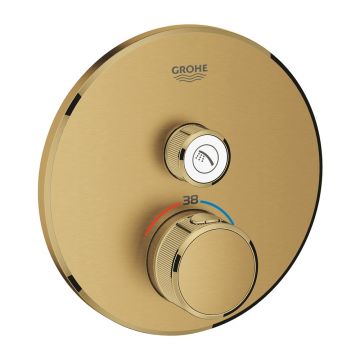 Baterie dus incastrata cu termostat Grohe Grohtherm SmartControl 1 iesire auriu periat Cool Sunrise