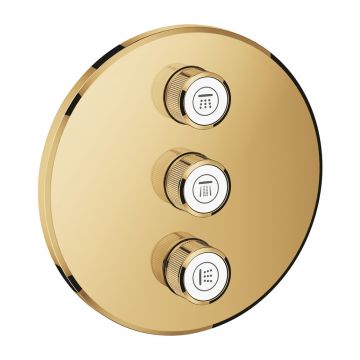 Baterie dus incastrata Grohe Grohtherm SmartControl auriu lucios Cool Sunrise pentru 3 iesiri