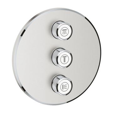 Baterie dus incastrata Grohe Grohtherm SmartControl crom periat Supersteel pentru 3 iesiri
