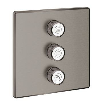 Baterie dus incastrata Grohe Grohtherm SmartControl pentru 3 iesiri antracit periat Hard Graphite