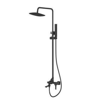 Coloana de dus cu baterie monocomanda negru mat Invena Glamour