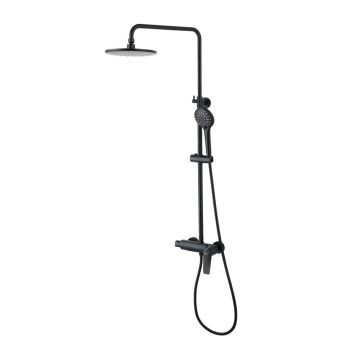 Coloana de dus cu baterie monocomanda negru mat Lemark Bronx