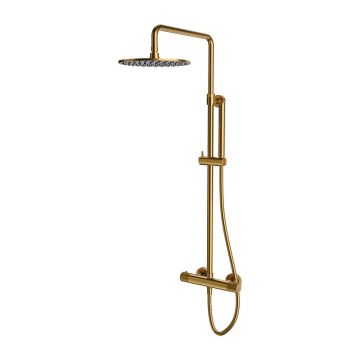 Coloana de dus cu baterie termostatata auriu periat Omnires Contour