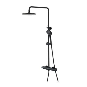 Coloana de dus cu baterie termostatata negru mat Lemark Bronx