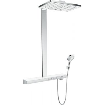 Coloana de dus Hansgrohe Rainmaker Select 460 3 jet alb-crom cu baterie termostatata ShowerTablet Select 700