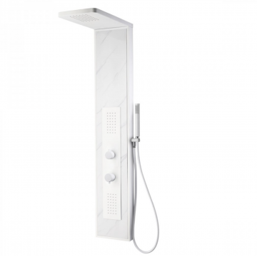 Panel dus Nios cu hidromasaj 140 cm Alb cu Efect de marmura