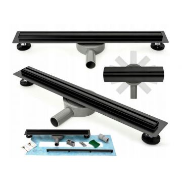 Rigola scurgere dus REA Neo Slim Negru 100 cm
