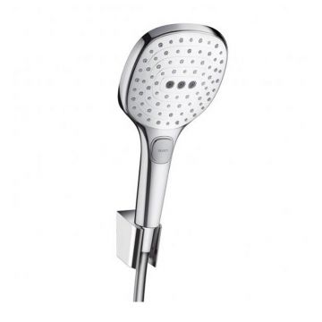 Set de dus cu porter Hansgrohe Raindance Select E 120 3 functii crom - alb