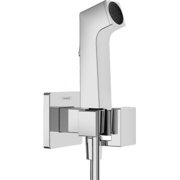 Set dus igiena intima Hansgrohe Bidette E EcoSmart+ 1 jet furtun si robinet cu agatatoare necesita corp incastrat crom