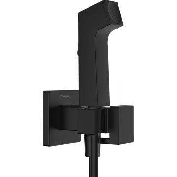 Set dus igiena intima Hansgrohe Bidette E EcoSmart+ 1 jet furtun si robinet cu agatatoare necesita corp incastrat negru mat