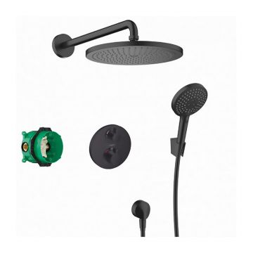 Sistem de dus incastrat Hansgrohe Croma 280 Ecostat S negru mat