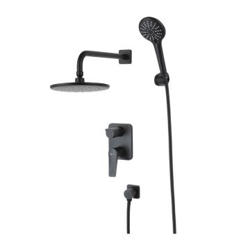 Sistem de dus incastrat Lemark Bronx negru mat 3 functii